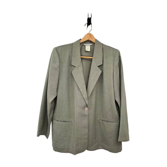 Vintage Dressbarn Jacket Womens L Used Green Unlined - Picture 1 of 12